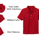 Red (5-Pack) 4 10-Pack School Uniform Tagless Polo Tshirt for Little Boys & Big Boys